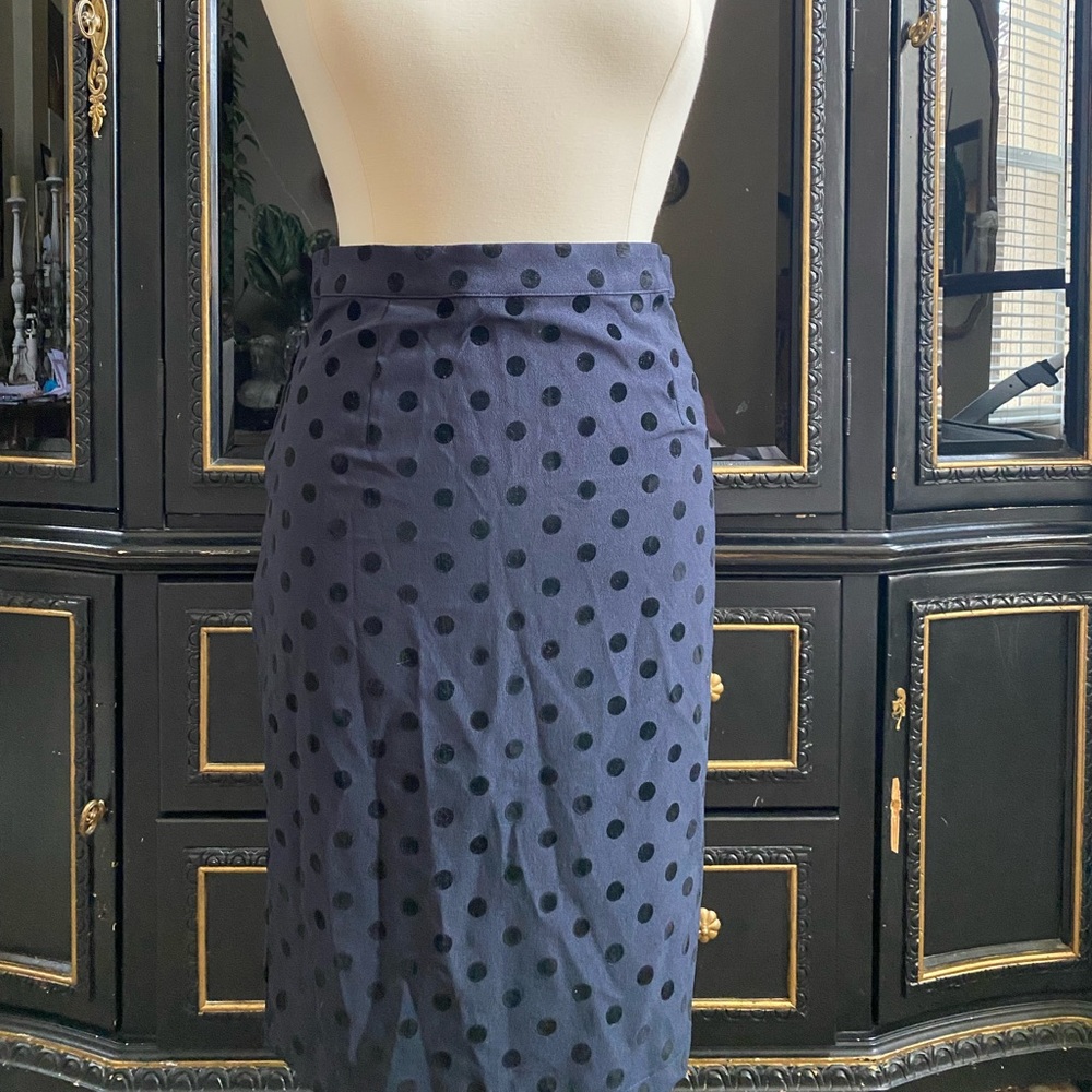 Collectif Clothing Flocked Polka Dot Pencil Skirt XXL